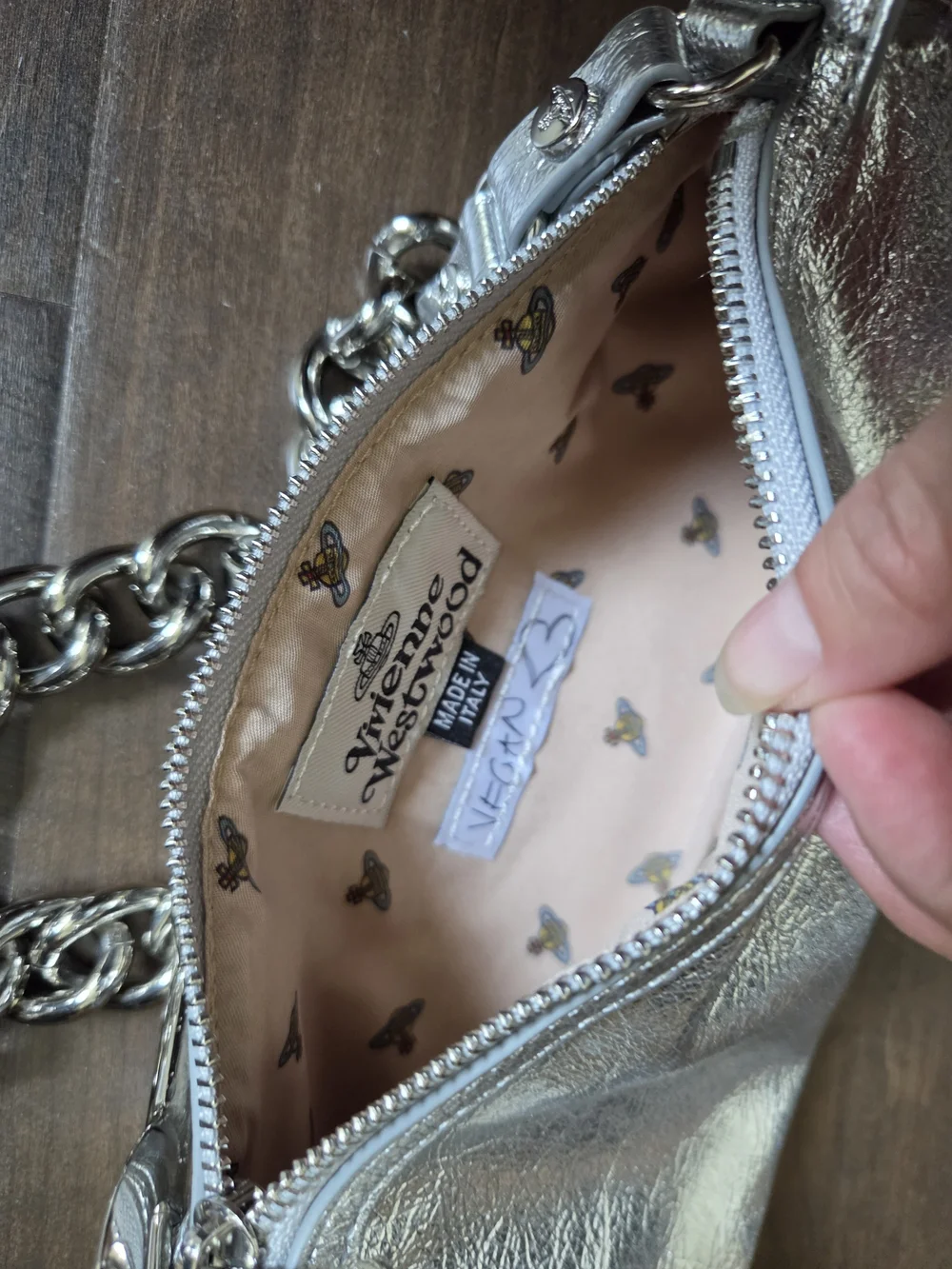Vivienne Westwood Metallic Silver Chain Shoulder Bag